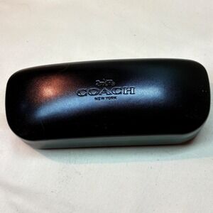Coach New York Black Hard Shell Sunglasses Eyeglasses Case Embossed Logo